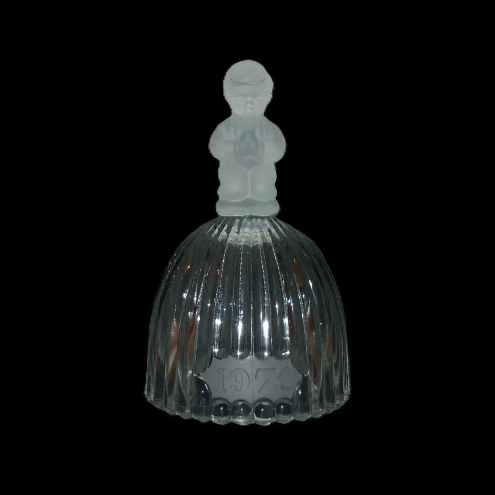 Goebel Western Germany Glass Praying Child / Boy Collectible Bell 1979 - Signed